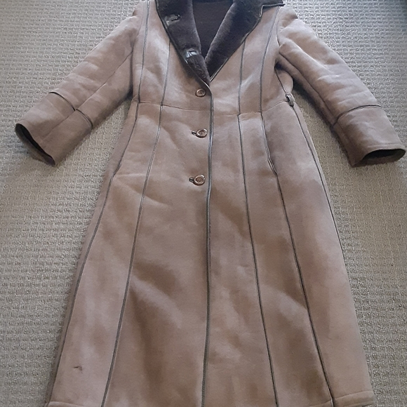 Vintage Brown Genuine Shearling  Sheepskin Coat Women's XS/S- Leather Attic - Picture 6 of 13